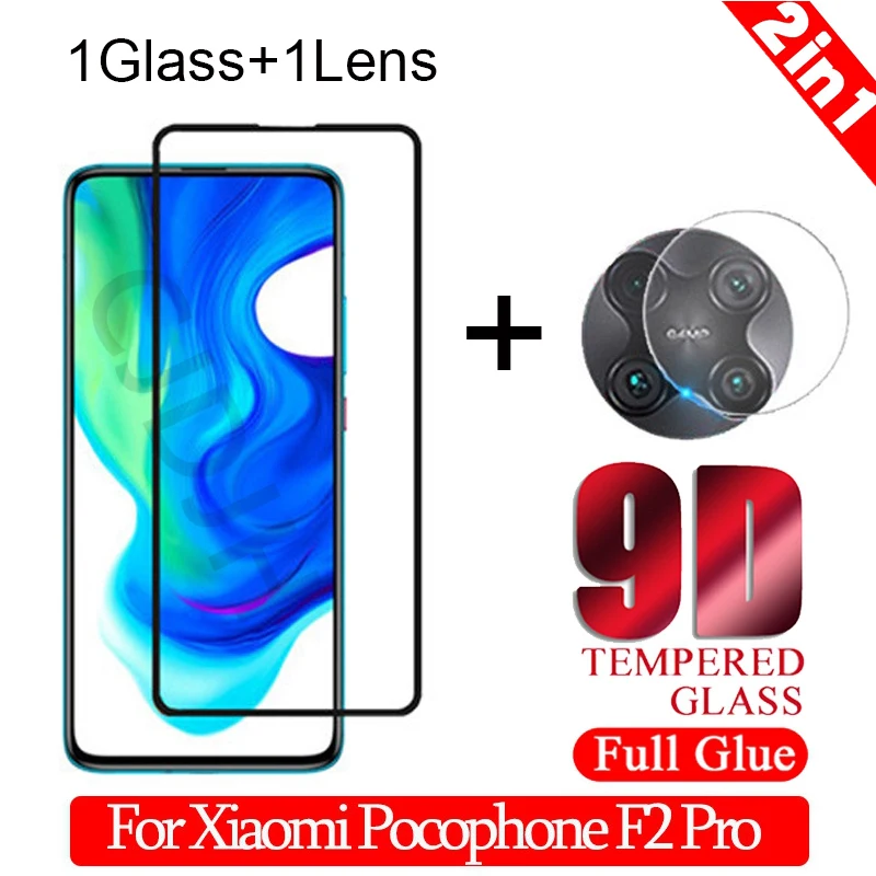 2 в 1 камера + закаленное стекло для Xiaomi Poco F2 Pro Защитное экрана на Pocophone защитное