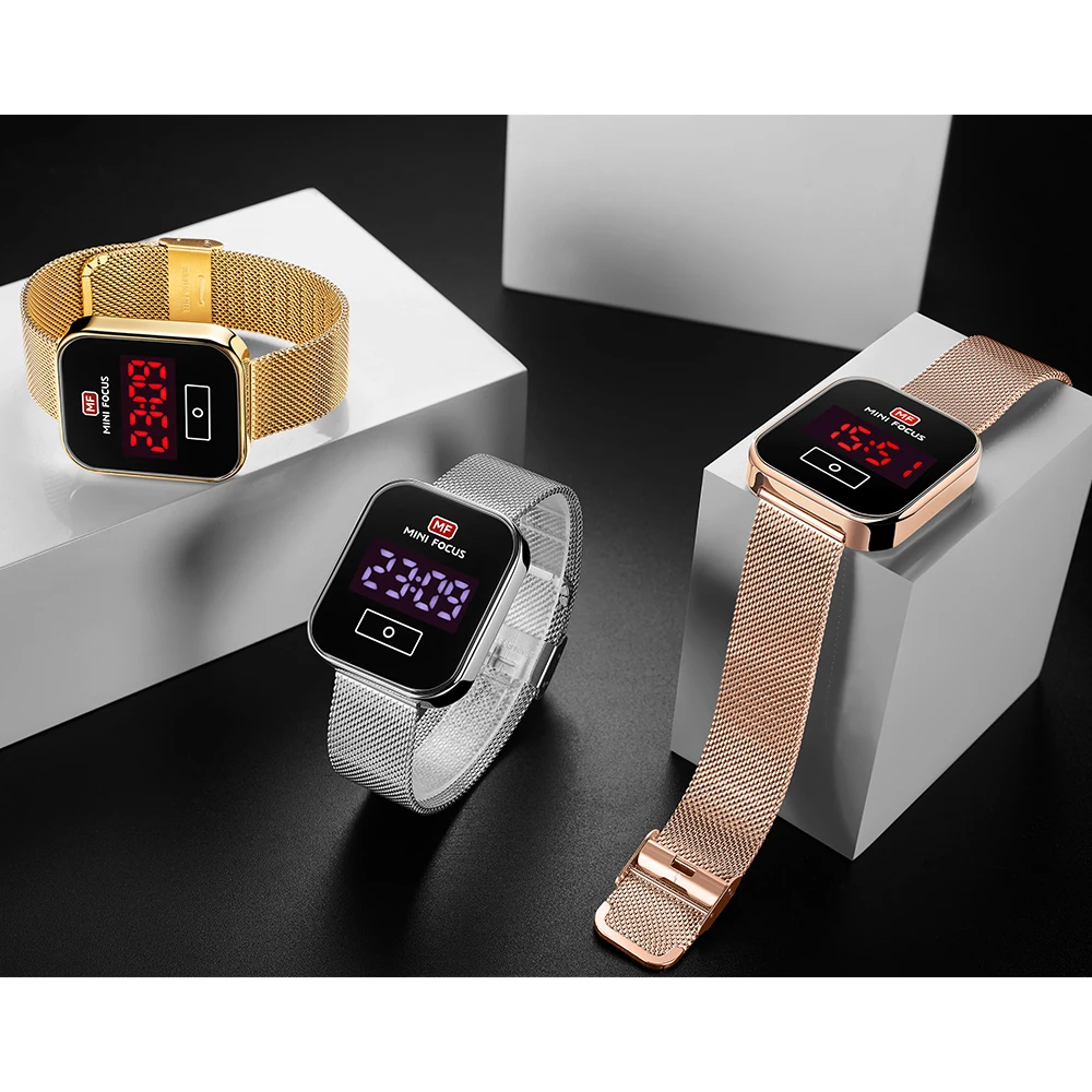 Мужские Цифровые часы MINIFOCUS сенсорный экран светодиодный светильник дисплей