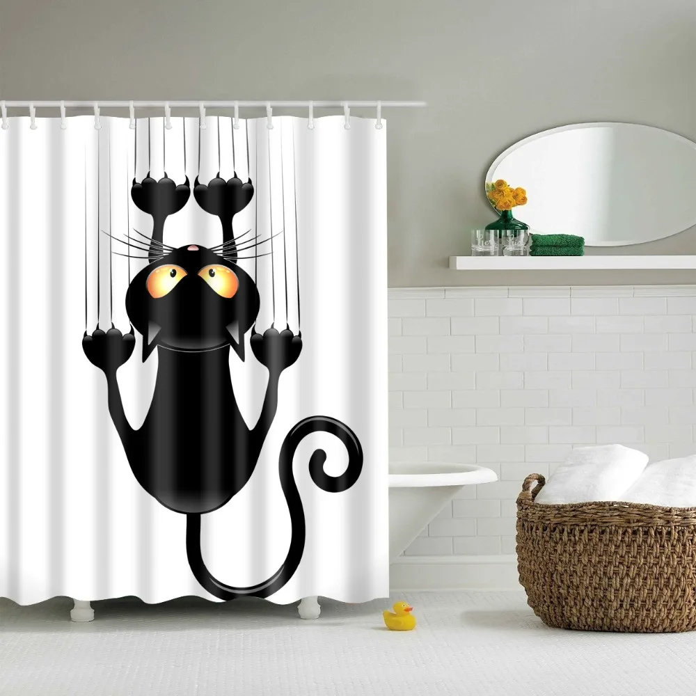 Decorative Animals Cat Deer Owl Whale Bathroom Shower Curtains Frabic Waterproof Polyester Bath Curtain With Hooks | Дом и сад
