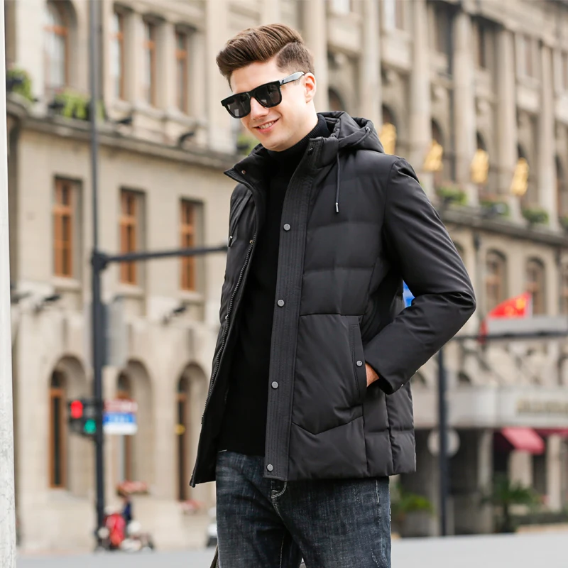 

Men's hooded casual wear 19 winter new warm down jacket