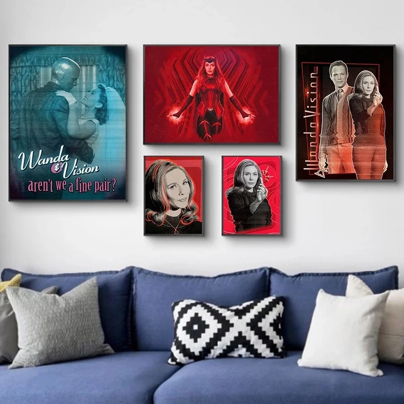 Популярная ТВ-серия Алая ведьма Ванда принты с супергероями Марвел