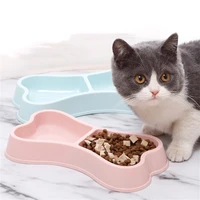 pet cat bowl dog food and water bowl thickened macarone bone shaped double bowl easy cleaning dog feeding and water supplies