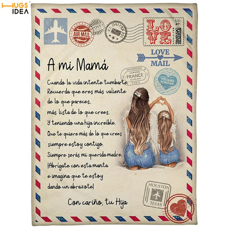 Маме на mi I Love Mama Флисовое одеяло You цифровая печать письма конверт подстежка