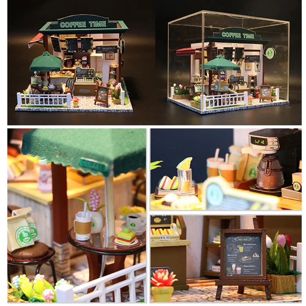 

Assemble Diy Doll House Toy Wooden Miniatura Doll Houses Miniature Dollhouse Toys With Furniture Led Lights Kids Birthday Gifts