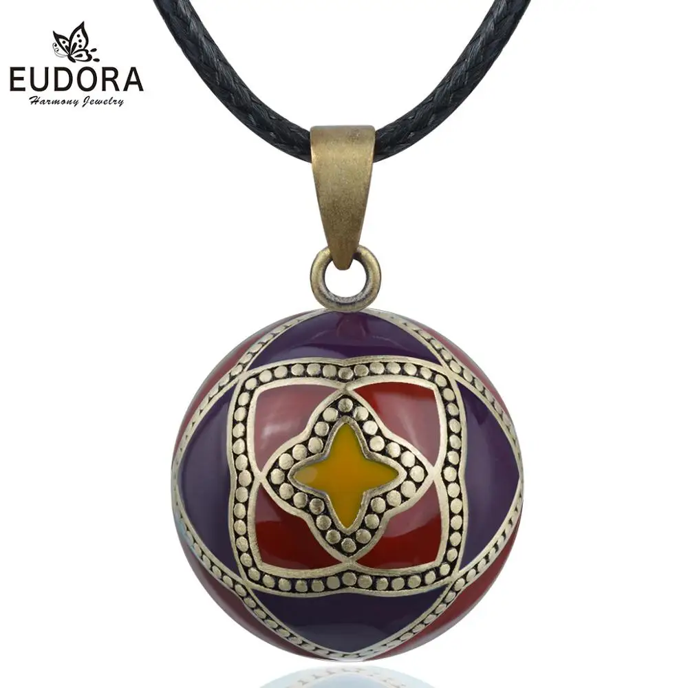 

EUDORA Original Enamel Craft 20mm Harmony ball Necklace Maternal bell bola bell appease fetal prenatal bells pregnant women gift