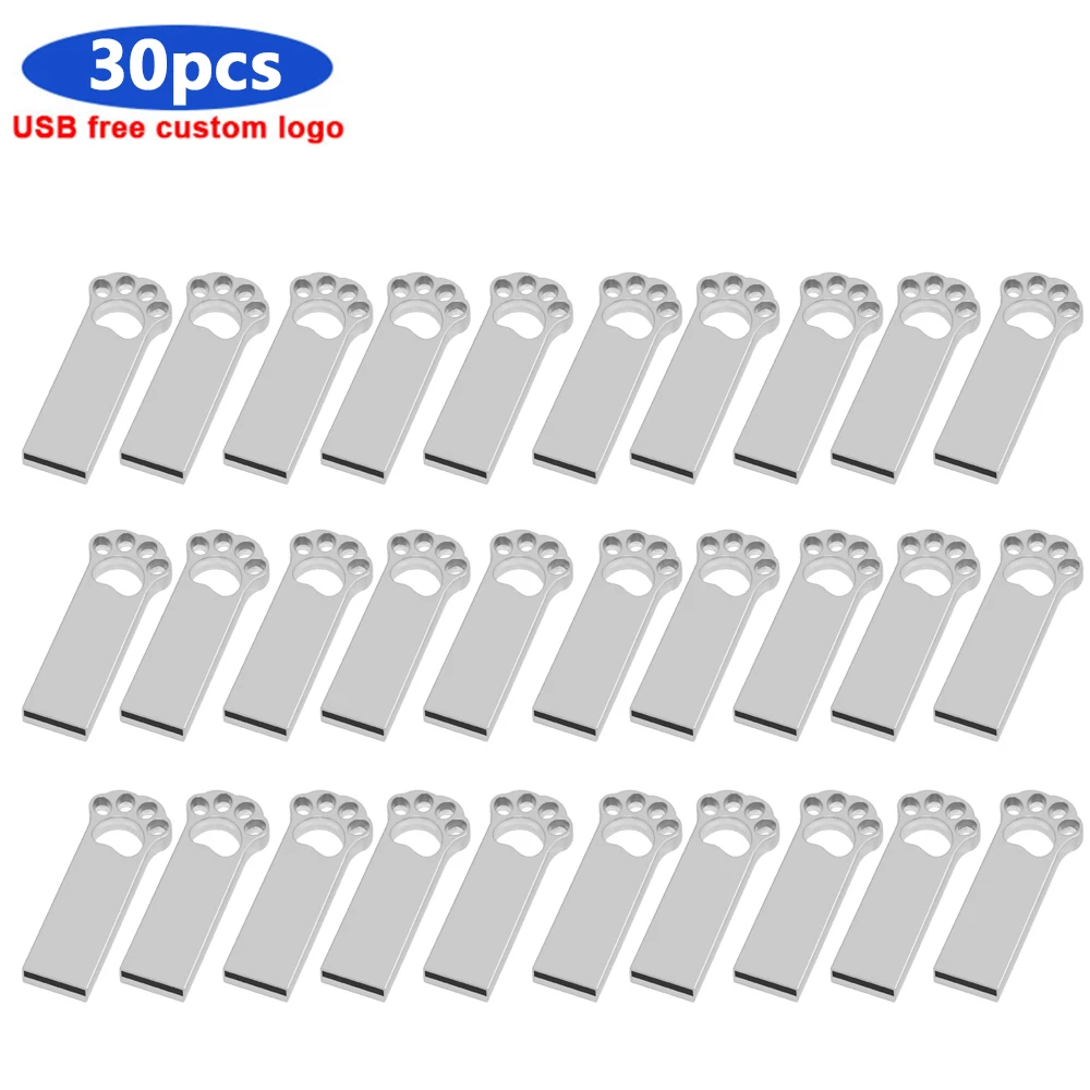 

30PCS USB flash drive 128GB 64GB 32GB 16GB 8GB 4GB pendrive waterproof metal u disk memoria usb 2.0 stick Personalize logo