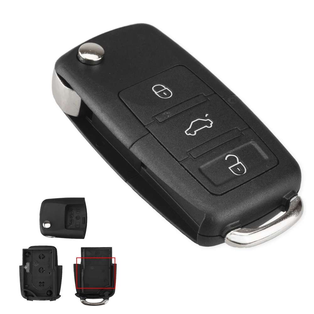 

KEYYOU 3-кнопочный складной чехол для дистанционного ключа автомобиля для VW для Volkswagen Bora Passat Golf Polo Jetta Sharan Touran без лезвия