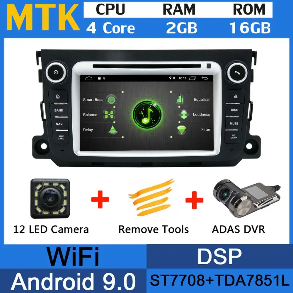 MTK-Adas 5 USB порт PX6/Восьмиядерный 4 Гб ОЗУ Android 9,0 автомобильный dvd-плеер для Mercedes Benz Smart Fortwo 2011 2012 2013 Автомобильный gps Радио DSP - Цвет: MTK-Adas
