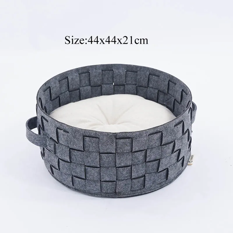 grey solid Теплый фетровый домашний домик для кошек, лежак для собак среднего размера, ручная стирка, уличная палатка для щенков - Цвет: grey solid