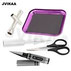 110 18 RC инструменты шестигранный крестовой ключ лоток для винтов с магнитным дыроколом расширитель Изогнутые Ножницы Набор для Trx4 Scx10