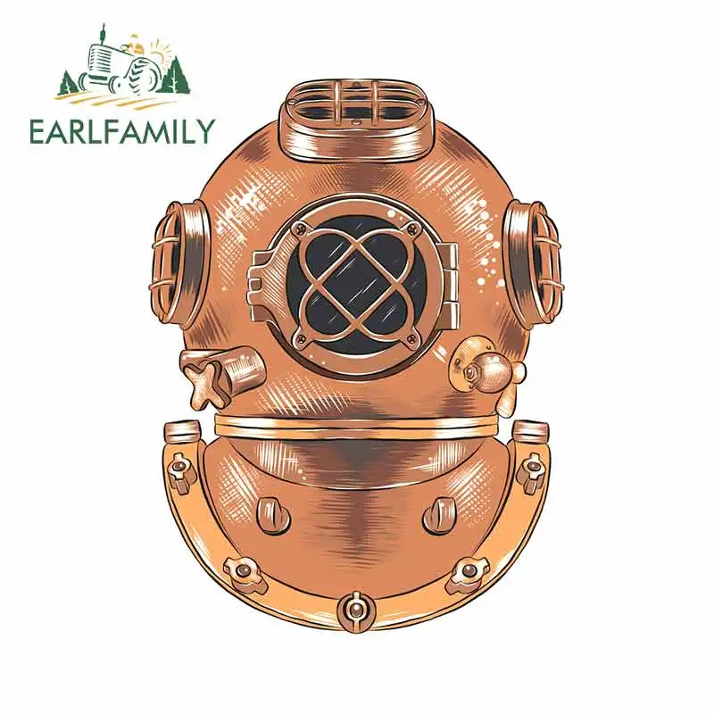 

EARLFAMILY 13cm For Diving Helmet Fine Decal Custom Printing Car Stickers Personality Creative Sunscreen Waterproof Decoration