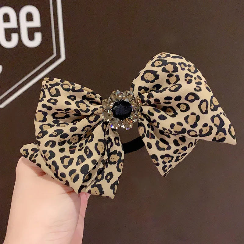 

New Rhinestone Leopard Print Retro Bow Hair Accessories Band Girl Fashion Turban