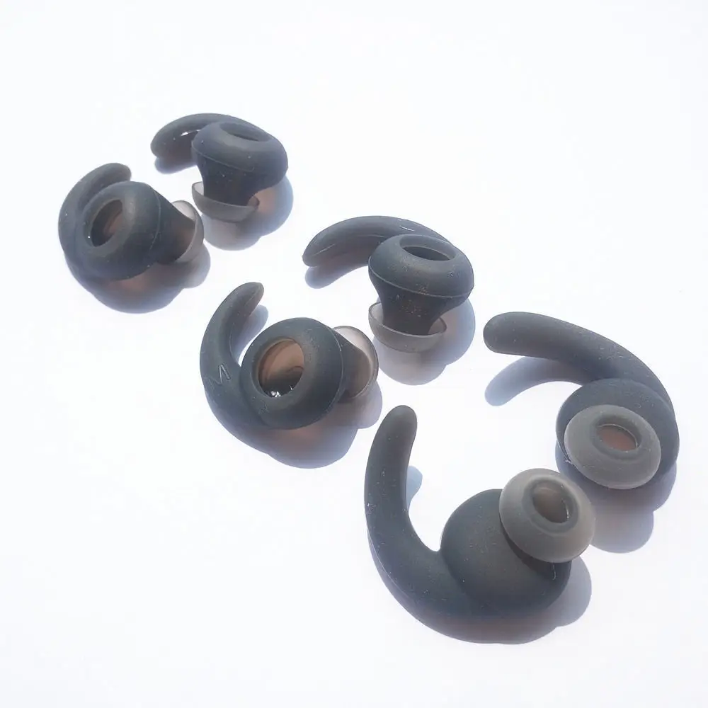 

3 Pairs Black/Gray SML Size Silicone Soft Replacement Eartips Earbuds For JBL Synchros Reflect BT & Mini BT Sport Earphone