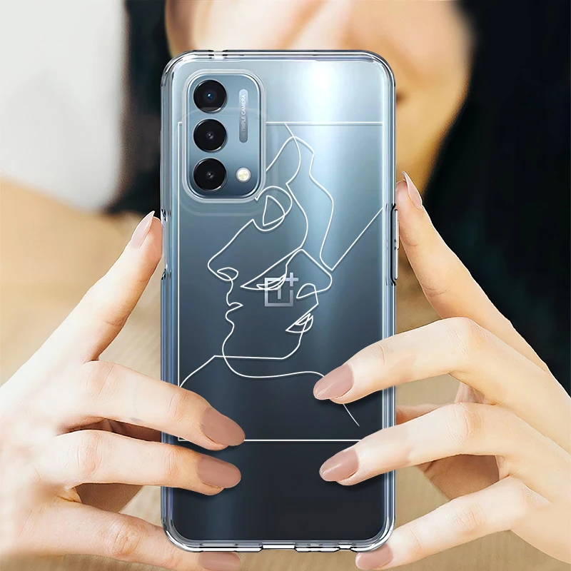 white pictorial clear phone case for oneplus 8 8t 9 9r 9rt 5g 7 6 6t pro cover for oneplus nord 2 n10 n100 nordce 5g n200 fundas free global shipping