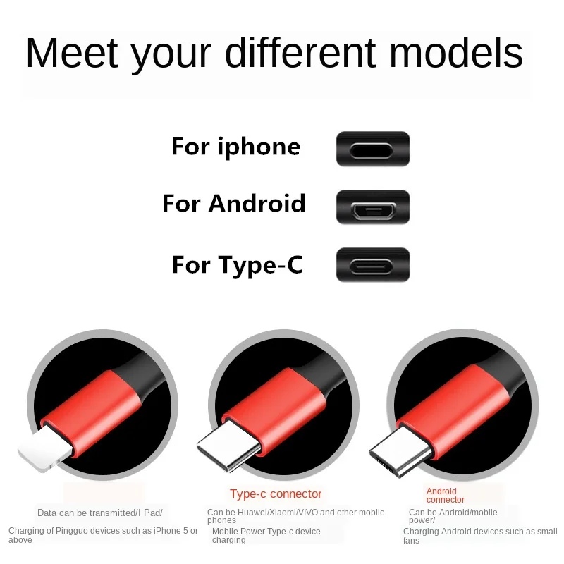Подходит для подарка Android type-C брелок три в одном зарядный кабель подвесной мешок
