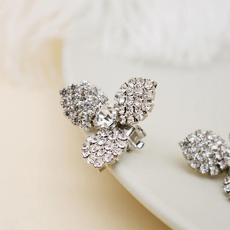 QYY цветы австрийский хрусталь фотоэлемент свадебные клипсы в японском стиле