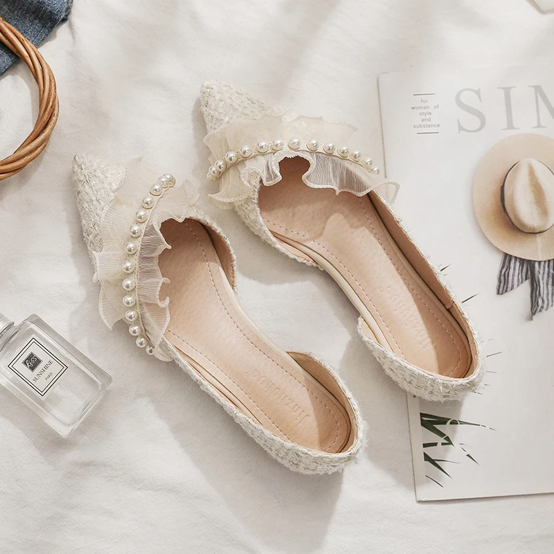 

Spring/summer 2021 New Versatile Web Celebrity Flat Side Hollow Shallow Mouth Fairy Single Shoe Ladle Shoes Shoes Woman