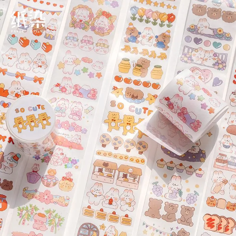 

10set/1lot Washi Masking Tapes cartoon rabbit series Decorative Adhesive Scrapbooking DIY Paper Japanese Stickers 5M