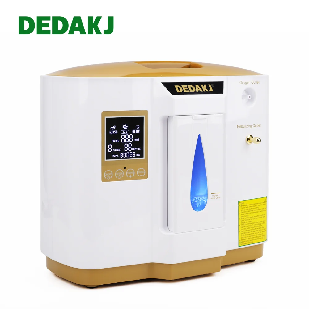

DEDAKJ DE-1LW 1L-7L O2 Generator English Version O2 Concentrator Generator Atomization Function 110V 220V