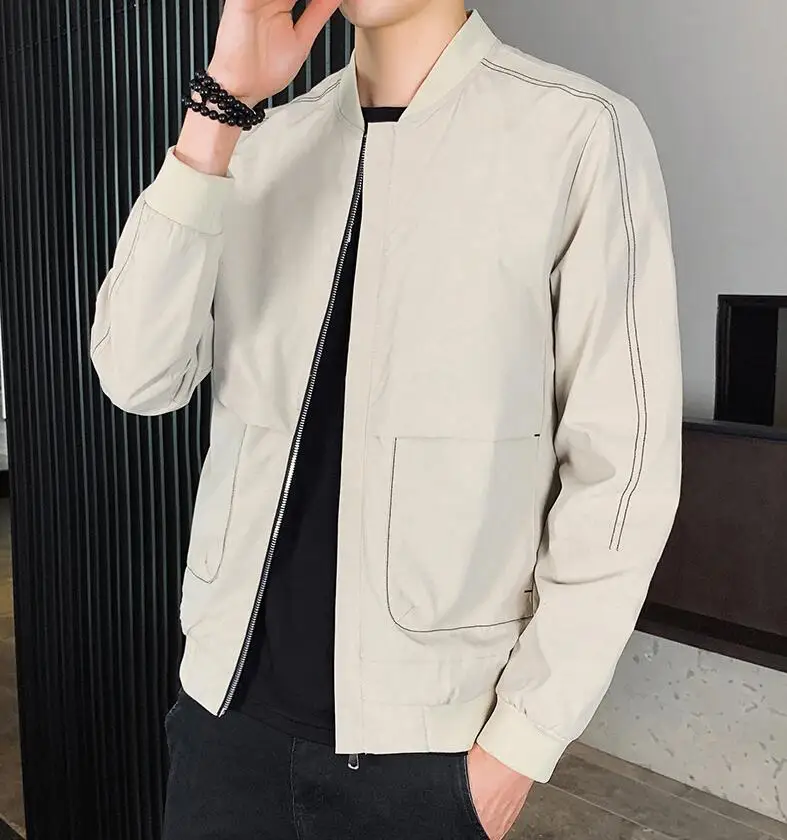 

Куртка мужская однотонная свободного покроя, Повседневная ветровка-бомбер, уличная одежда в стиле хип-хоп, весна 2020