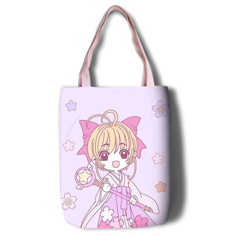 Холщовая Сумка тоут Cardcaptor Sakura модная Женская Студенческая сумка сумки для