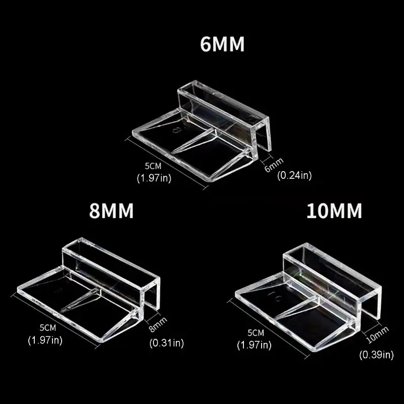 

10 Pcs 6mm/8mm/10mm Fish Tank Acrylic Clips Aquarium Lid Cover Support Holder Bracket Clamp Stand Aquarium Supply dropship C6UE