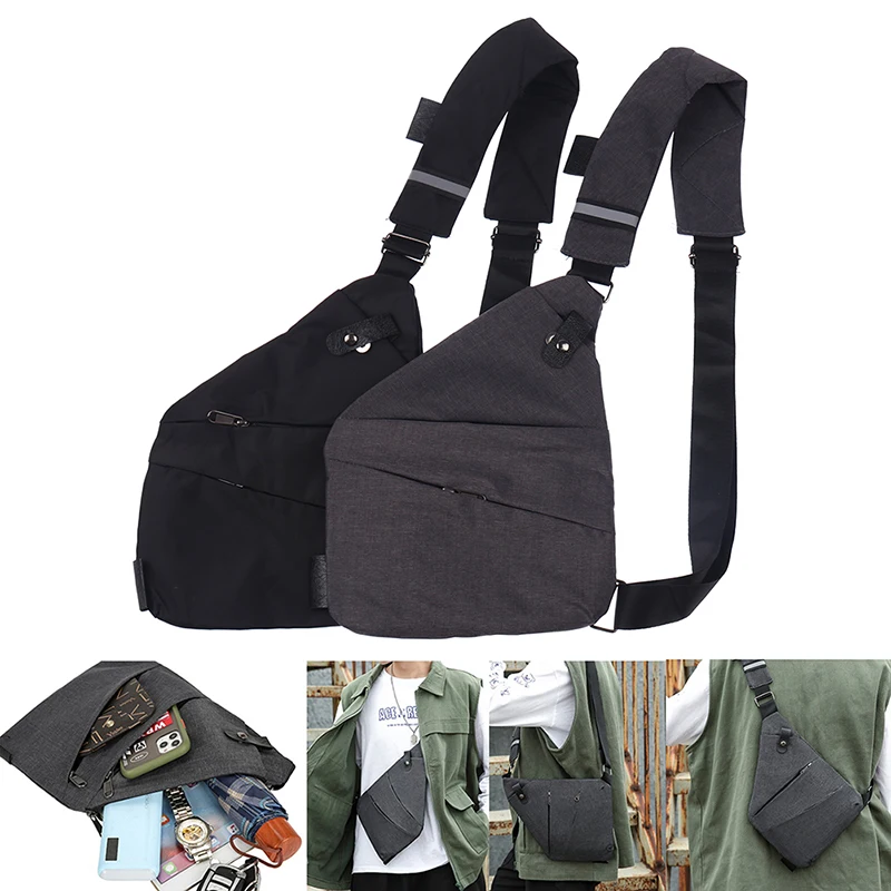 

Man Waterproof Personal Shoulder Pocket Chest Bag Cross body sling - Anti Theft