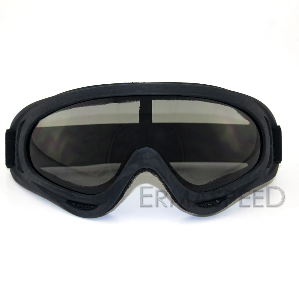 Smoke lens Очки для мотокросса Кафе Racer Dirt Bike UV400 Защитные очки в стиле стимпанк байкерские модные мотоциклетные очки на шлем - Цвет: Smoke lens