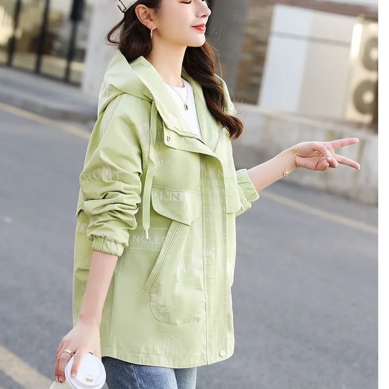 

Casual Jacket Female Spring and Autumn 2021 New Loose Net Red Tooling Fried Street Windbreaker Tide Ins Fall Clothes for Women