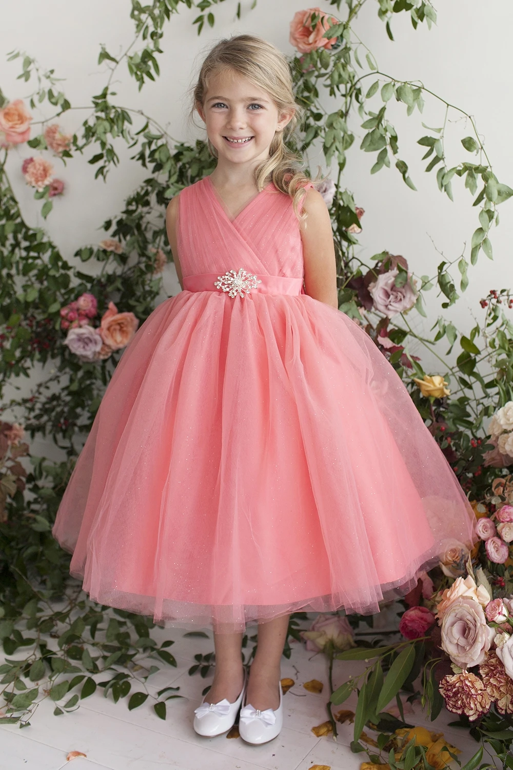 Розовое официальное платье для девочек костюм с вышивкой свадебное принцессы