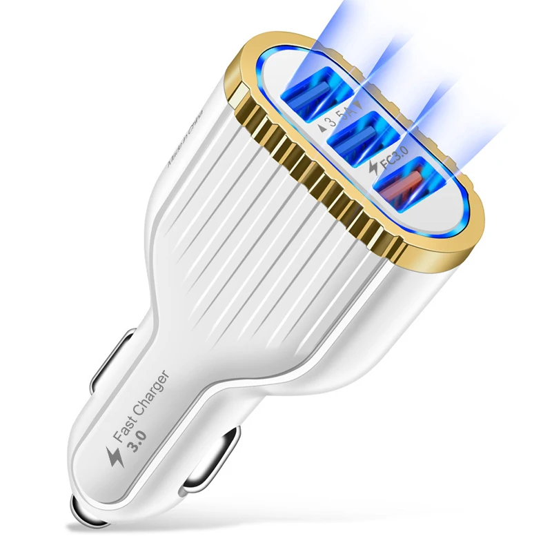 Автомобильный адаптер питания 3 USB порта автомобильное зарядное устройство для