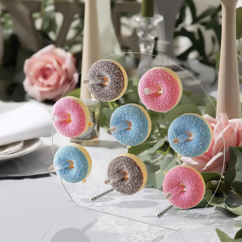 

Party Donut Holder Decoration Transparent Holder Semi-circular Dessert