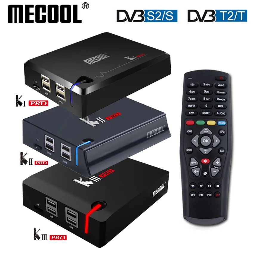 MECOOL KI Pro KII Pro DVB T2+ S2 Android tv Box 3g 16G Amlogic S912 DDR4 Восьмиядерный 4K декодирование 2,4G+ 5G телеприставка медиаплеер