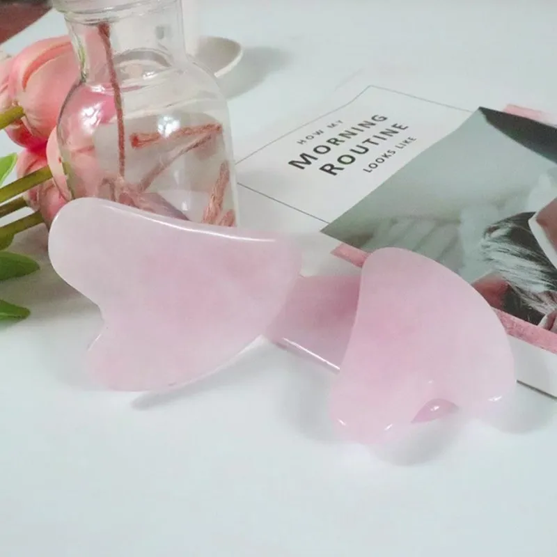 Розовый кварц Минеральные Кристаллы gua sha лица рейки исцеления натуральный