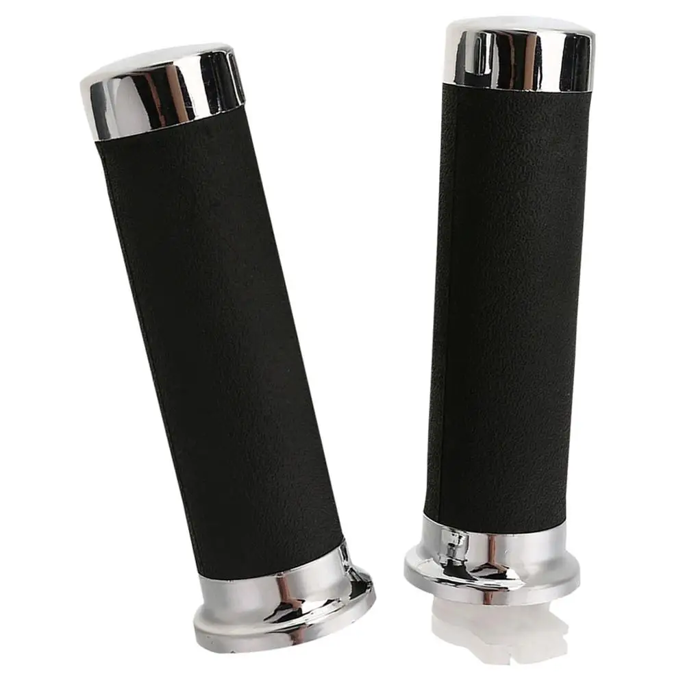 1 Pair 25mm Motorcycle Handlebar Hand Grips Black And Silver Rubber Plastic Handle Bar For Honda | Автомобили и мотоциклы