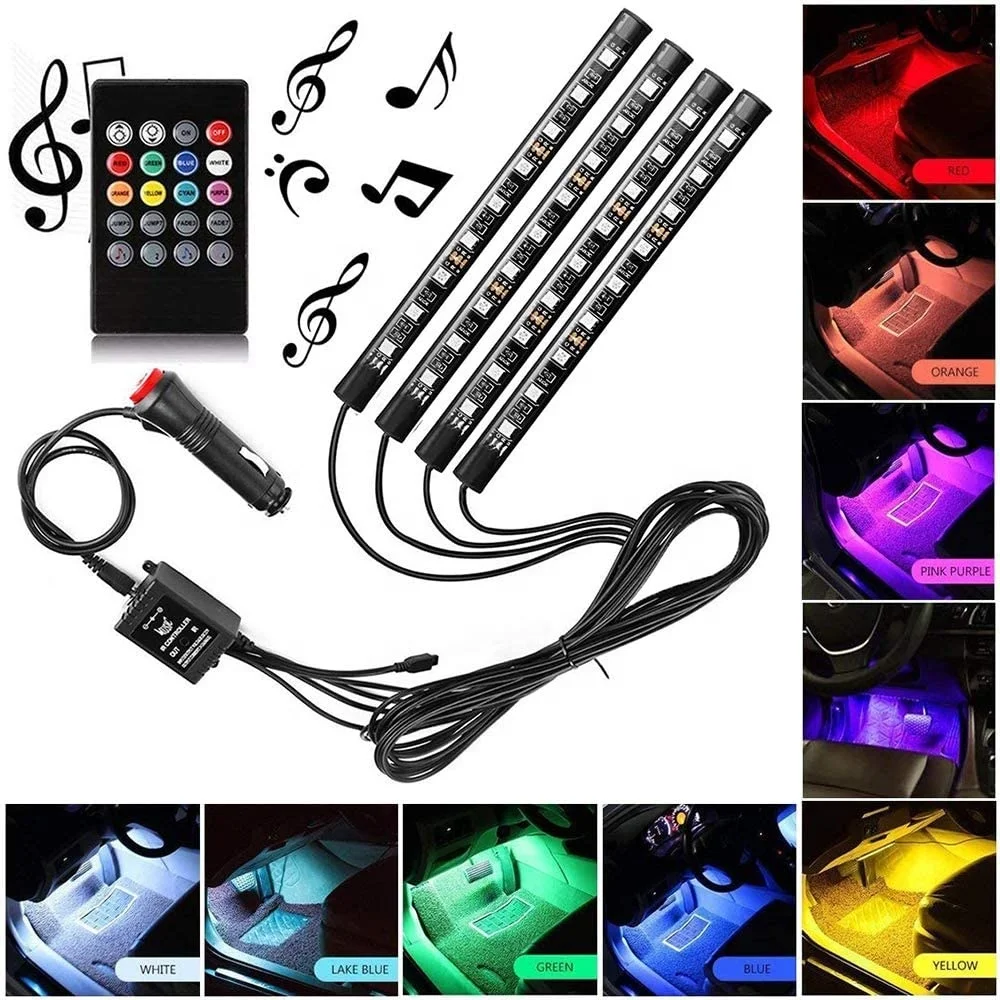 

Automotive Interior Decorative Lights LED Car Foot Light LED Atmosphere Lamp Ambient Lamp Remote/Voice Control RGB Car Lights