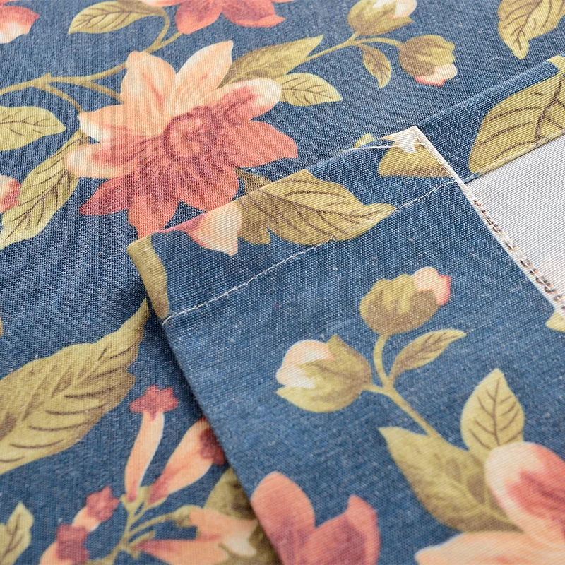 

Floral Curtain Fabric Modern Simple Chinese Curtain Polyester Cotton Printed Curtains For Living Room Bedroom