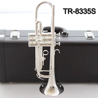 new mfc bb trumpet 8335s silver plated music instruments profesional trumpets student included case mouthpiece accessories