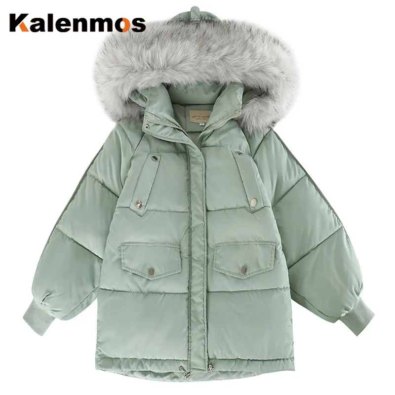 Парка женская зимняя 2020 Корейская хлопковая куртка на молнии однотонная