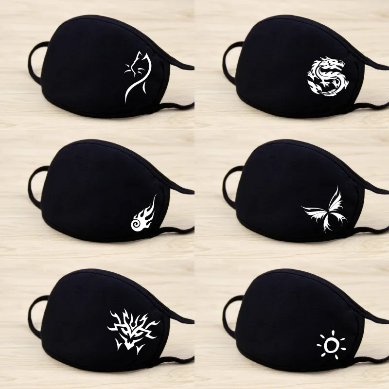 Унисекс милая маска для лица с изображением китайского дракона кавайная