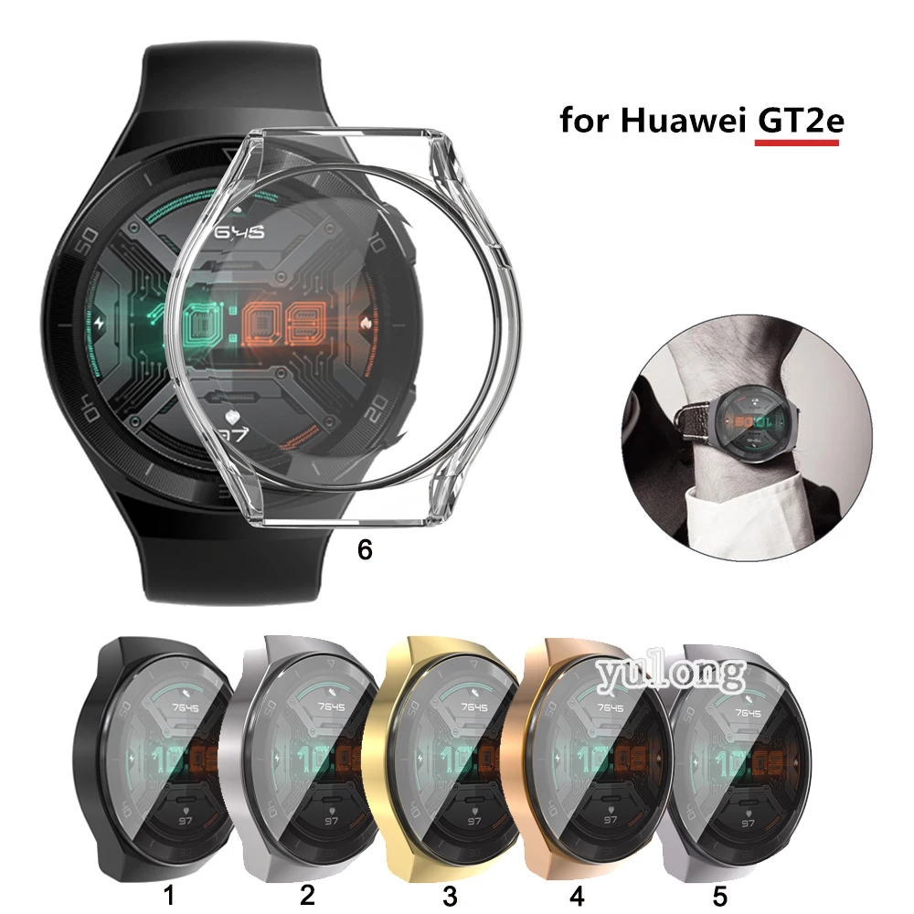 

Новый тонкий защитный чехол из ТПУ с гальваническим покрытием для умных часов Huawei Watch GT 2E, полная защита корпуса, рамка
