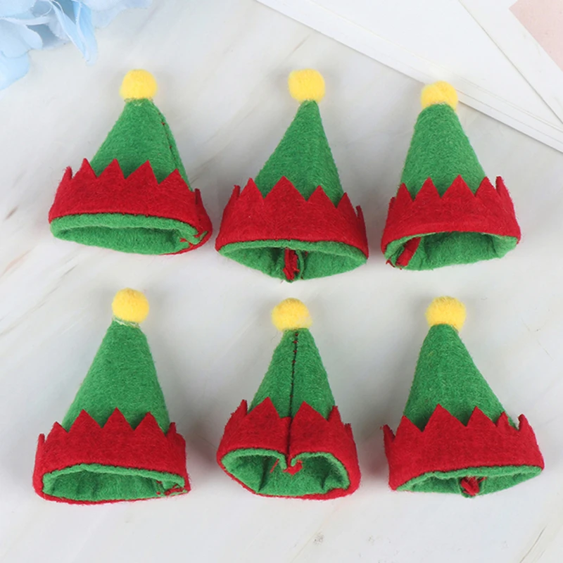 

6 шт., лидер продаж, миниатюрная шапка Санта-Клауса, рождественские праздничные Чехлы для леденцов, Праздничные рождественские украшения дл...