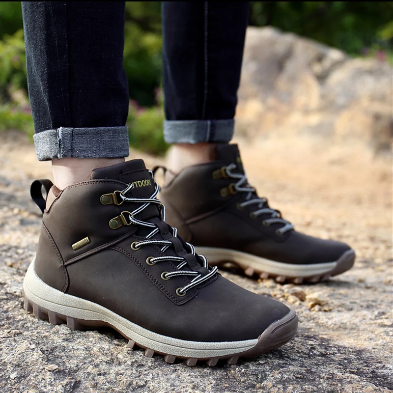 Мужские резиновые ботинки зимняя обувь 2019 размера плюс 45 47 теплые рабочие