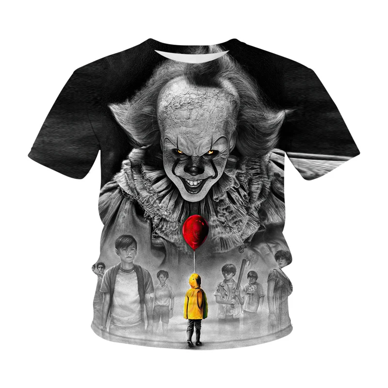 2021 New clown Children Clothes Summer Joker Funny T-shirt For Girls Boys Funny Anime 3D Print T-shirts For Kids Oversiz Tops