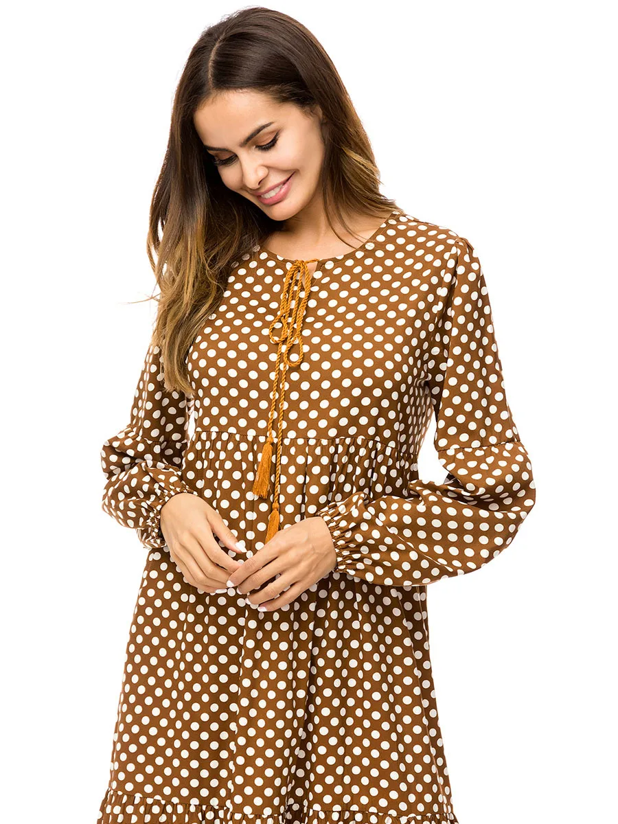 Женское длинное платье в мусульманском стиле свободное большого размера