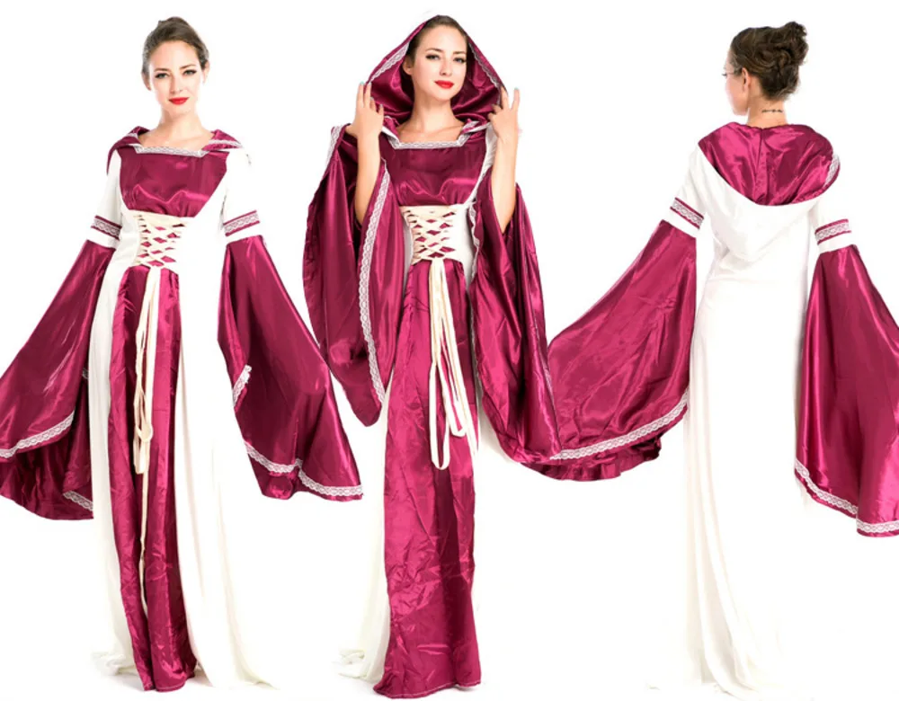 

European Retro Velvet Queen Princess Court Elegant Goddess Costume With Hat