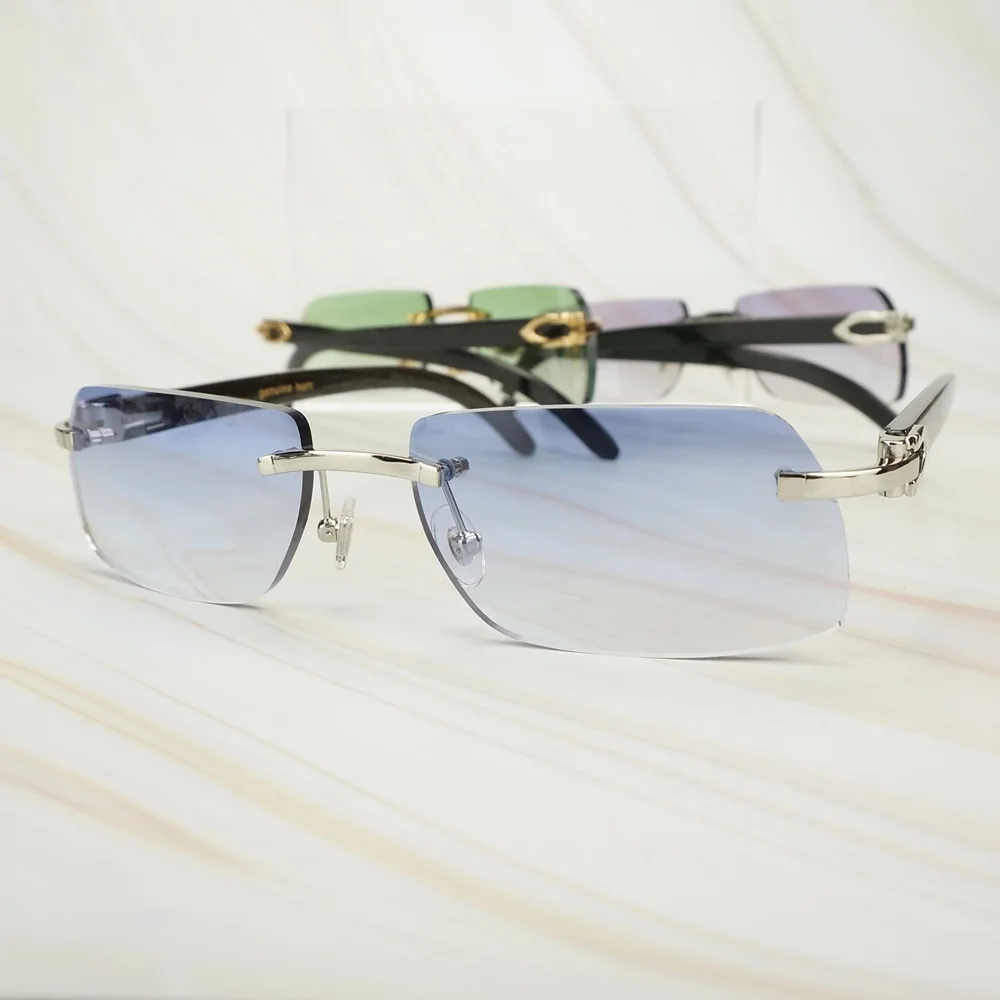 Черный рог Ретро Круглые Солнцезащитные очки Для мужчин Мода и девочек Футболки