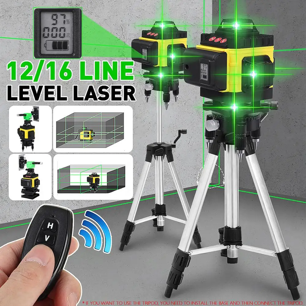 

ZEAST 12/16 Lines 4D Laser Level Self-Leveling 360 Horizontal&Vertical Hanging Floor Wall Powerful green Beam Laser levels 11PCS