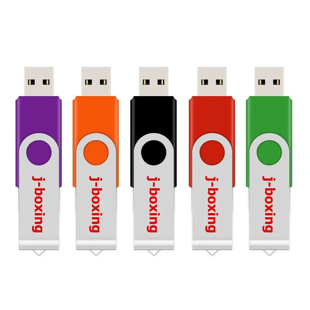 USB флеш накопитель J boxing металлический поворотный 1 ГБ 2 4 8 16 32 разноцветный для ПК