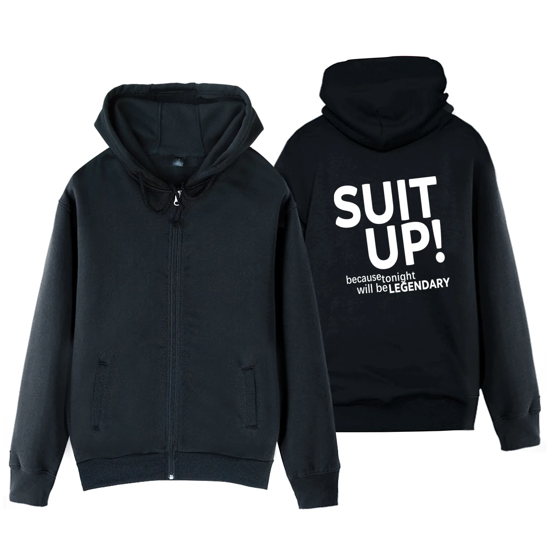 

Man Boy Coat Full Zip Hoodie HIMYM Suit Up Because Tonight Will Be Legendary Fleece Hooded Jacket Autumn Winter ZIIART